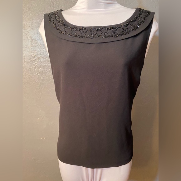 Vintage APPRAISAL Black Beaded Top - Picture 2 of 16